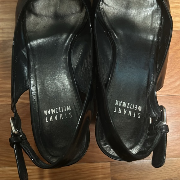 Stuart Weitzman Black Patent Capexcise Wedge in 7 - Picture 5 of 7
